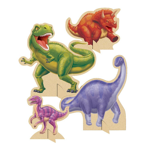 Dino Blast Stand-Up Centrepiece Set Pk 4