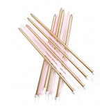 Extra Tall Pastel Pink & Metallic Candles Pk 16