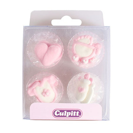 Baked With Love Baby Girl Cupcake Decorations Pk 8