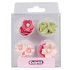 Pink Flowers and Leaves Sugar Decorations Pk 16