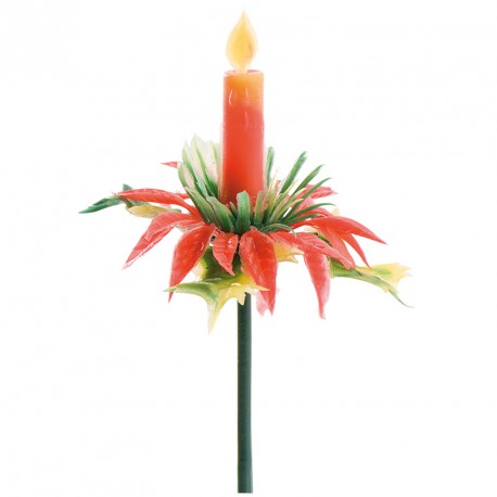 Plastic Poinsettia and Candle 144pcs