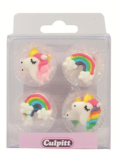 Unicorn & Rainbow  Edible Toppers - (20 Toppers)