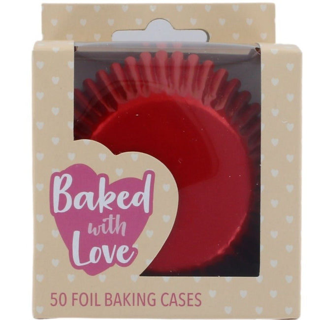Red Foil   Cupcake Cases Pk 50