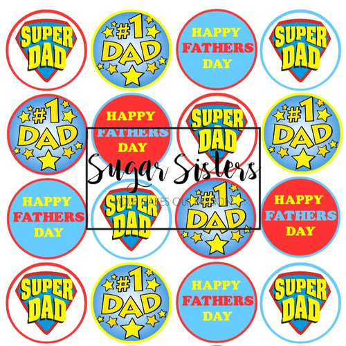 Fathers Day  Edible Toppers - (20 Toppers)