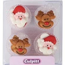 Santa and Rudolph Sugar Decs 12pk