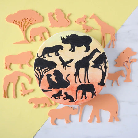 Cute Safari Animals Wrap  Edible Image