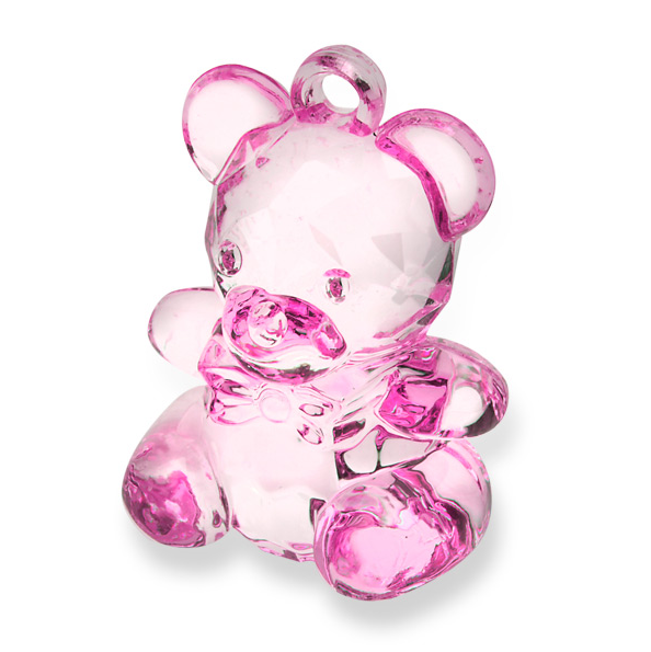 Acrylic Pink Teddy Bear