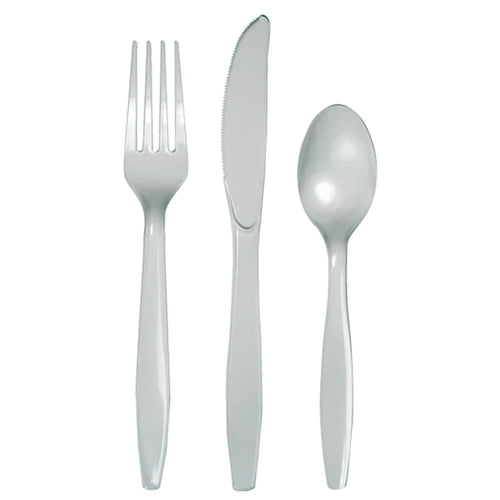 Plastic Premium Cutlery Silver  pk 24