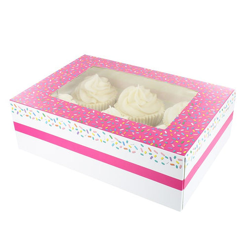 6s /12s Pink Sprinkles Cupcake Box