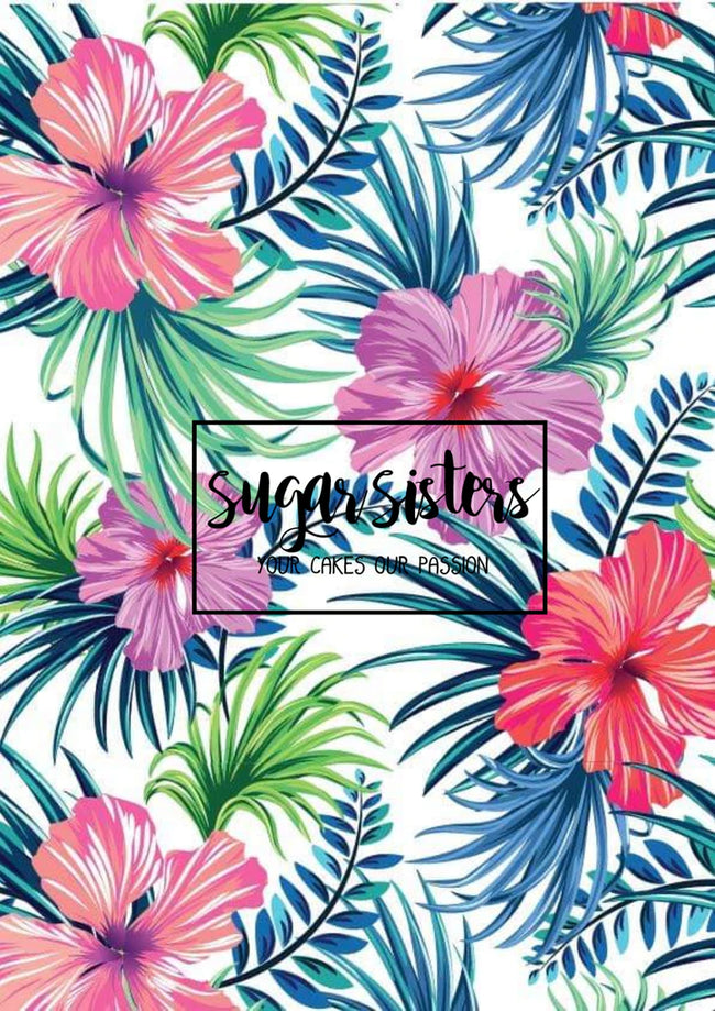 Tropical Flowers Edible Image