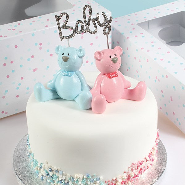 Gender Reveal Cake, Teddy Bear Cake – Cocostreatla