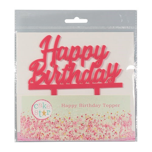 Happy Birthday Topper Pink