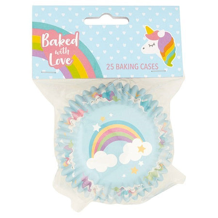 Cupcake Baking Cups Rainbow Stripe Pk 24