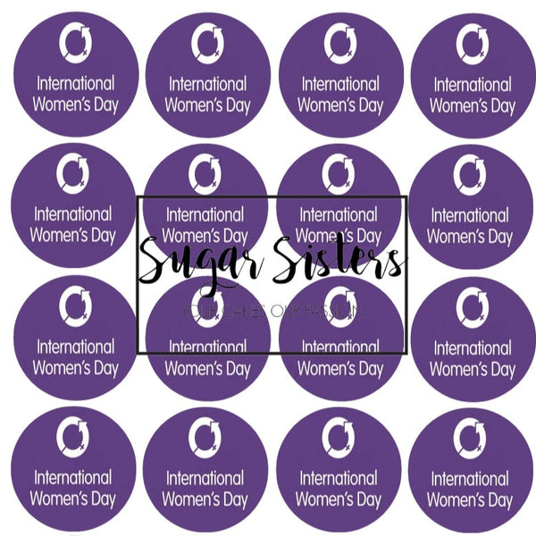 International Womens Day  2 Edible Toppers - (20 Toppers)