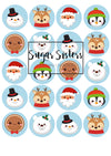 Cute Christmas  Edible Toppers - (20 Toppers)