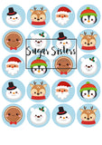 Cute Christmas  Edible Toppers - (20 Toppers)