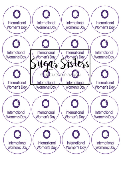 International Womens Day Edible Toppers - (20 Toppers)