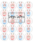 Pink & Blue Bunnies Edible Toppers - (20 Toppers)