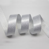 White Sparkle 16mm Ribbon per Metre