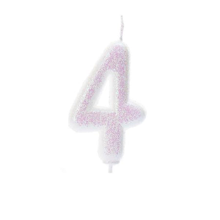 Age 6 Glitter Numeral Moulded Pick Candle Gold