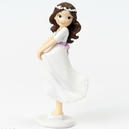 Communion Girl with Lavender Flowers 15cm