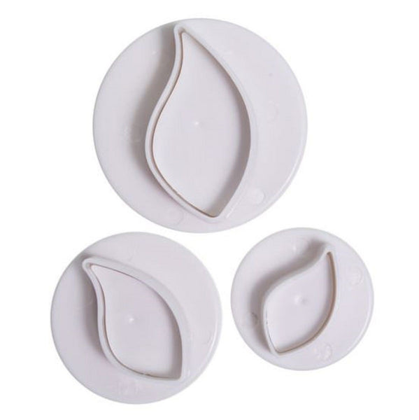 Cake Star Plunger Cutter Curved Leaf Set 3