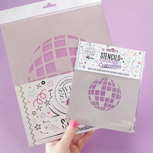 Groovy Glitter Ball Large Stencil - Sweet Stamp