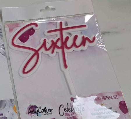 Sixteen Cake Topper Gold - SWEET STAMP