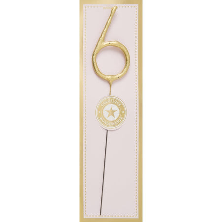Age 1 Glitter Numeral Moulded Pick Candle Gold