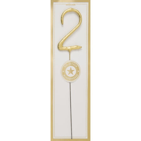 Age 1 Glitter Numeral Moulded Pick Candle Gold