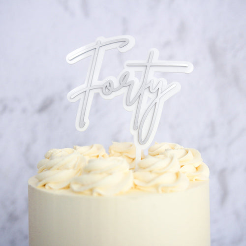 Forty Cake Topper Silver   - SWEET STAMP