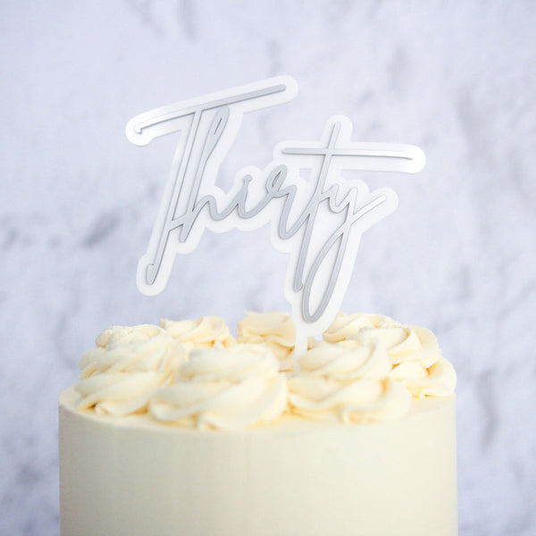 Thirty Cake Topper Silver  - SWEET STAMP
