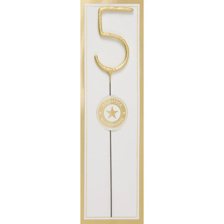 Age 1 Glitter Numeral Moulded Pick Candle Gold