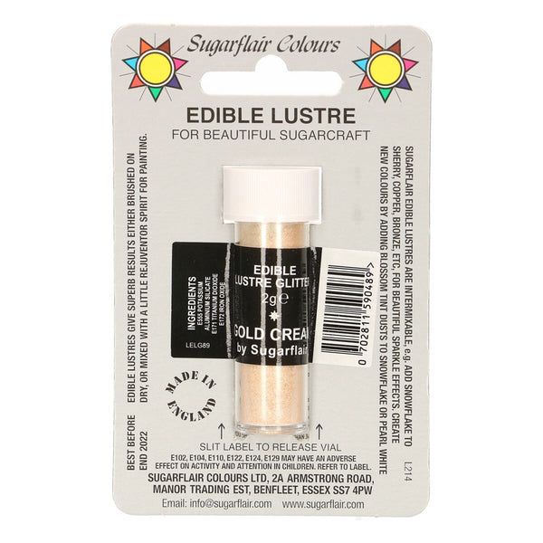 Edible Lustre Glitter Gold Cream
