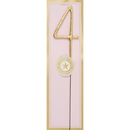 Age 1 Glitter Numeral Moulded Pick Candle Gold