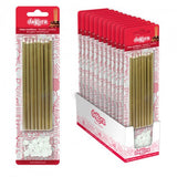 Gold Extra Tall Candles Metallic 16pk